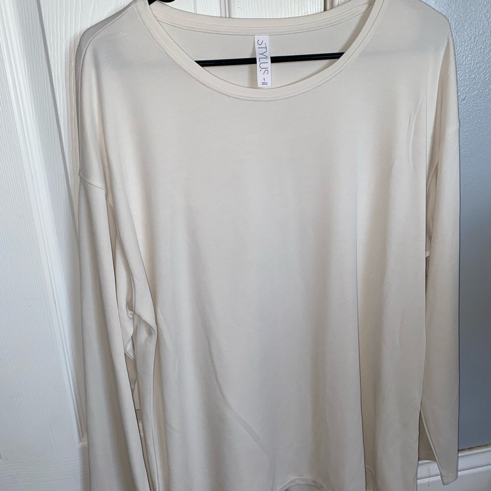 Stylus Cream Long Sleeve Top